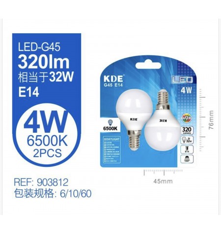 LED ESFERICA G45 4W E14 LUZ...