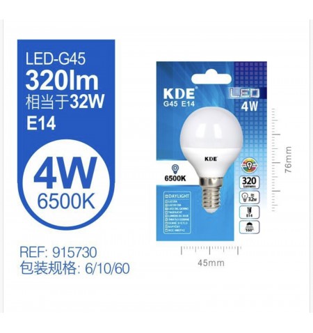 LED ESFERICA G45 4W E14 LUZ...