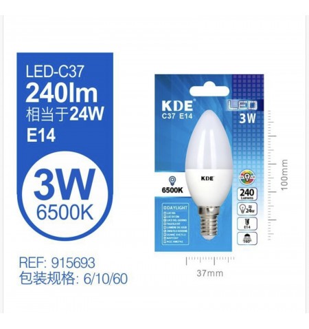 LED VELA C37 3W E14 LUZ FRIA