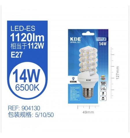LED ESPIRAL 14W E27 LUZ FRIA