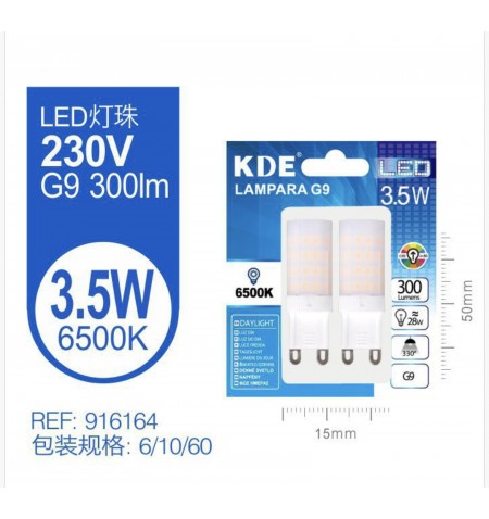 LED 230V G9 3.5W LUZ FRIA X2