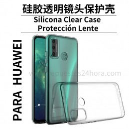 Huawei Y6p硅胶透明2.0 TPU带镜头保护手机壳