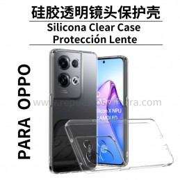 Oppo A77 5G硅胶透明2.0 TPU带镜头保护手机壳